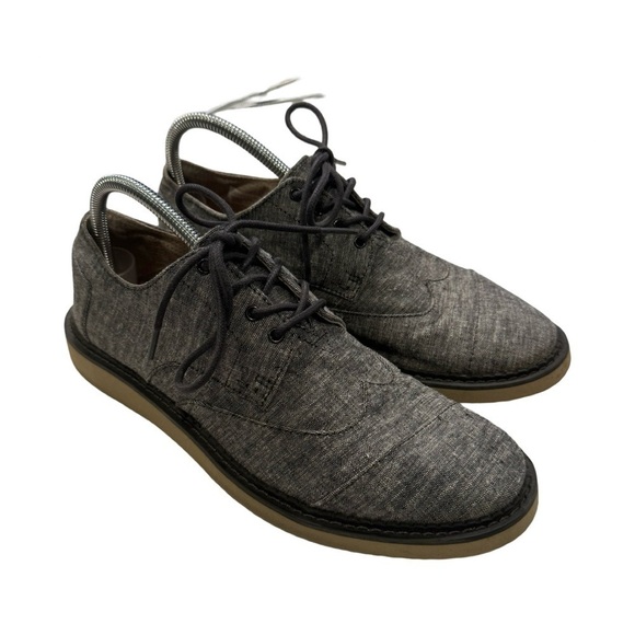 Toms Other - TOMS Men's Size 9 Navy Slub Chambray Lace Up Casual Oxford Shoes EUC